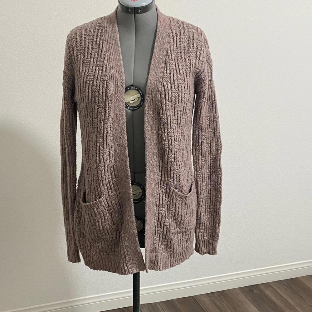 Cozy Textured Massimo Cardigan Sweater Medium Tan Brown